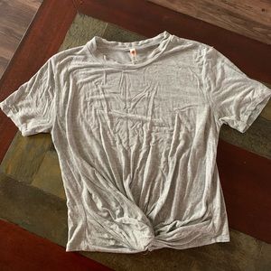 grey front knot t-shirt